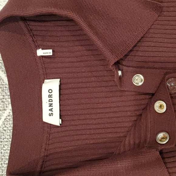 SANDRO Mileva Collared Ribbed Sweater - Picture 3 of 7